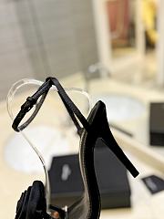 Saint Laurent Sandals Black Rose 9cm - 2