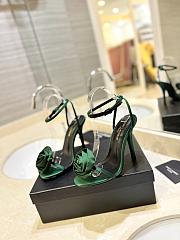 Saint Laurent Sandals Green Rose 9cm - 6