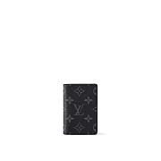 LV Pocket Organizer Monogram Eclipse Size 7.5 x 11 x 1 cm - 1