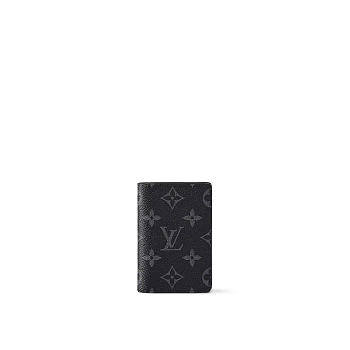 LV Pocket Organizer Monogram Eclipse Size 7.5 x 11 x 1 cm