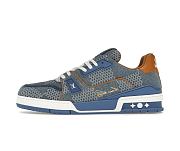 Louis Vuitton LV Trainer Blue Damier 3D Denim 1AD6DI - 1