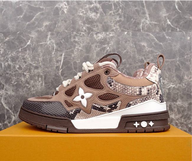 Louis Vuitton Skate Sneaker Brown Snakeskin 1ABMG6 - 1