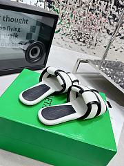 Bottega Veneta Patch Flat Mules Black White - 3