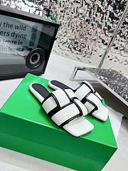 Bottega Veneta Patch Flat Mules Black White - 2