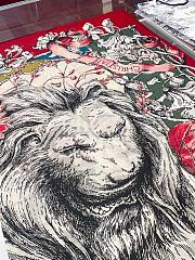 Dior Cashmere Lion Square Scalf 1117 Red Size140x140cm - 5