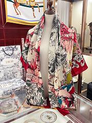 Dior Cashmere Lion Square Scalf 1117 Red Size140x140cm - 3
