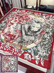 Dior Cashmere Lion Square Scalf 1117 Red Size140x140cm - 2