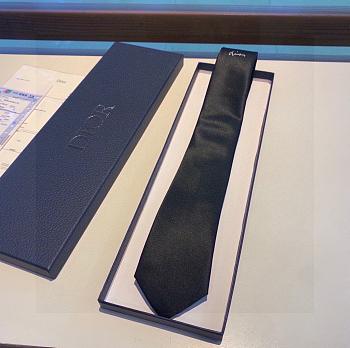 Dior Silk Necktie Black 1121 Size 7cm