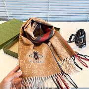 Gucci Bee Embroidery Scarf Beige 1140 Size 200x35cm - 4