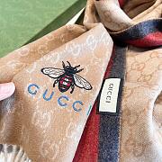 Gucci Bee Embroidery Scarf Beige 1140 Size 200x35cm - 3