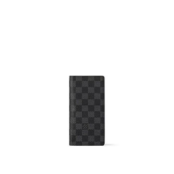 LV Customizable Brazza Wallet Damier Graphite Canvas 10 x 19 x 2 cm