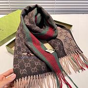 Gucci Bee Embroidery Scarf Brown 1140 Size 200x35cm - 5