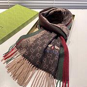 Gucci Bee Embroidery Scarf Brown 1140 Size 200x35cm - 4