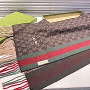 Gucci Bee Embroidery Scarf Brown 1140 Size 200x35cm - 3