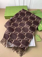Gucci Scarf Unisex Brown 1132 Size 196x32cm - 5