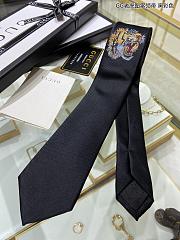 Gucci Tiger Embroidery Silk Necktie 1122 Size 7cm - 1