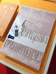 LV Monogram Cashmere Scarf Pink 1154 Size 186x34cm - 1
