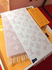 LV Monogram Cashmere Scarf Pink 1154 Size 186x34cm - 4