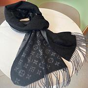 LV Monogram Scarf Black 1147 Size 200x35cm - 6