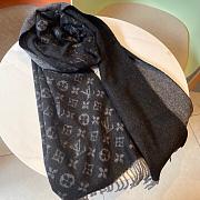 LV Monogram Scarf Black 1147 Size 200x35cm - 5