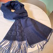 LV Monogram Scarf Blue 1147 Size 200x35cm - 5