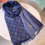 LV Monogram Scarf Blue 1147 Size 200x35cm - 4