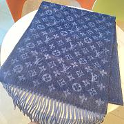 LV Monogram Scarf Blue 1147 Size 200x35cm - 2