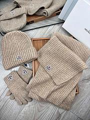 Moncler Wool Beanie Scalf Gloves Set Beige 1164 - 5