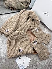 Moncler Wool Beanie Scalf Gloves Set Beige 1164 - 2