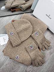 Moncler Wool Beanie Scalf Gloves Set Beige 1164 - 4