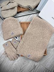 Moncler Wool Beanie Scalf Gloves Set Beige 1164 - 3