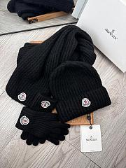 Moncler Wool Beanie Scalf Gloves Set Black 1164 - 6