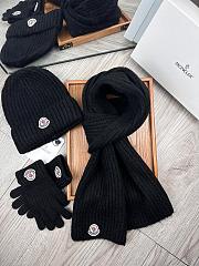 Moncler Wool Beanie Scalf Gloves Set Black 1164 - 5