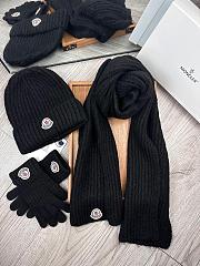 Moncler Wool Beanie Scalf Gloves Set Black 1164 - 4