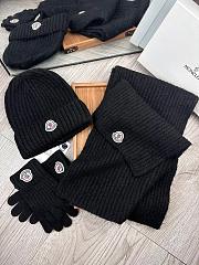 Moncler Wool Beanie Scalf Gloves Set Black 1164 - 2