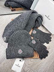 Moncler Wool Beanie Scalf Gloves Set Grey 1164 - 6