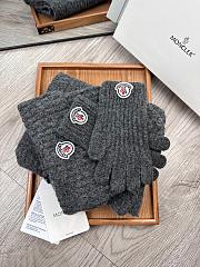 Moncler Wool Beanie Scalf Gloves Set Grey 1164 - 4