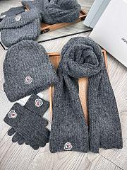 Moncler Wool Beanie Scalf Gloves Set Grey 1164 - 3
