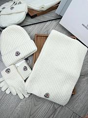 Moncler Wool Beanie Scalf Gloves Set White 1164 - 6