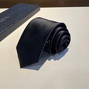 Prada AL9 Logo Silk Necktie Black 1120 Size 7cm - 2