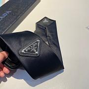 Prada AL9 Logo Silk Necktie Black 1120 Size 7cm - 4