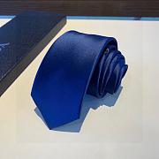 Prada AL9 Logo Silk Necktie Blue 1120 Size 7cm - 2