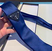 Prada AL9 Logo Silk Necktie Blue 1120 Size 7cm - 5