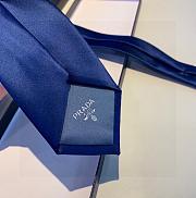 Prada AL9 Logo Silk Necktie Blue 1120 Size 7cm - 6