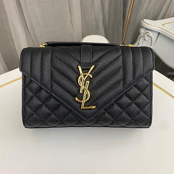 Saint Laurent Black Gold Bag 1450YS Size 21x13x6cm