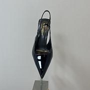 Saint Laurent Slingback Leather Pumps Black 10CM - 5