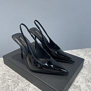 Saint Laurent Slingback Leather Pumps Black 10CM - 3