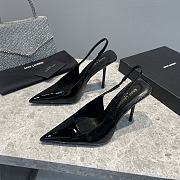 Saint Laurent Slingback Leather Pumps Black 10CM - 2