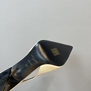 Saint Laurent Slingback Leather Pumps Cream 10CM - 5