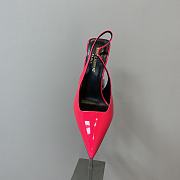 Saint Laurent Slingback Leather Pumps Red 10CM - 5